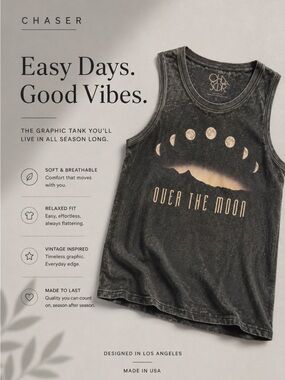 Chaser Gray Graphic Tank Top